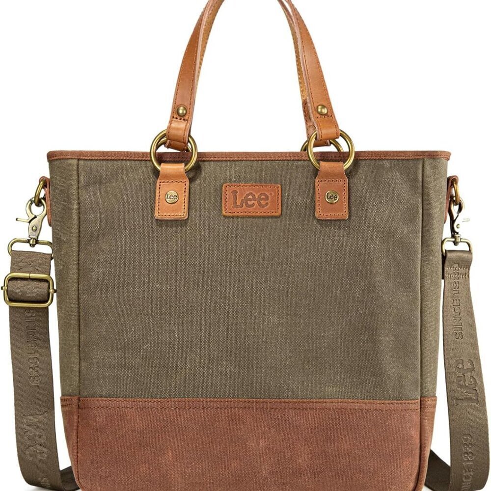 Waxed Canvas Tote Bag for Women Adjustable Detachable Strap Daily Travel
